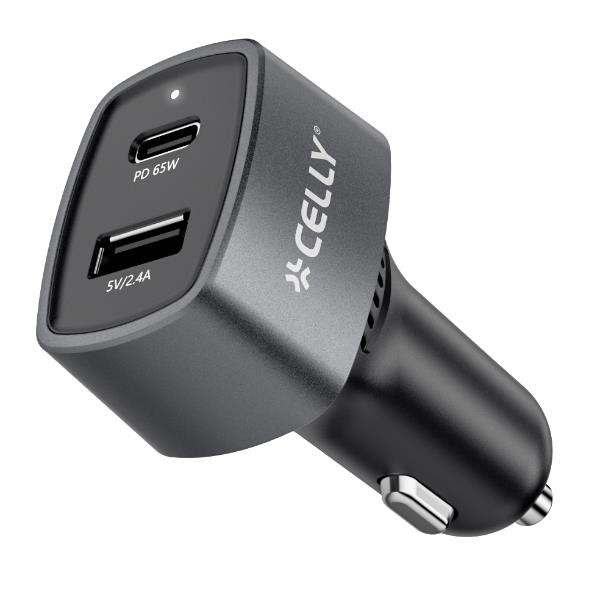 Celly CAR CHARGER USB-C USB-A 65W